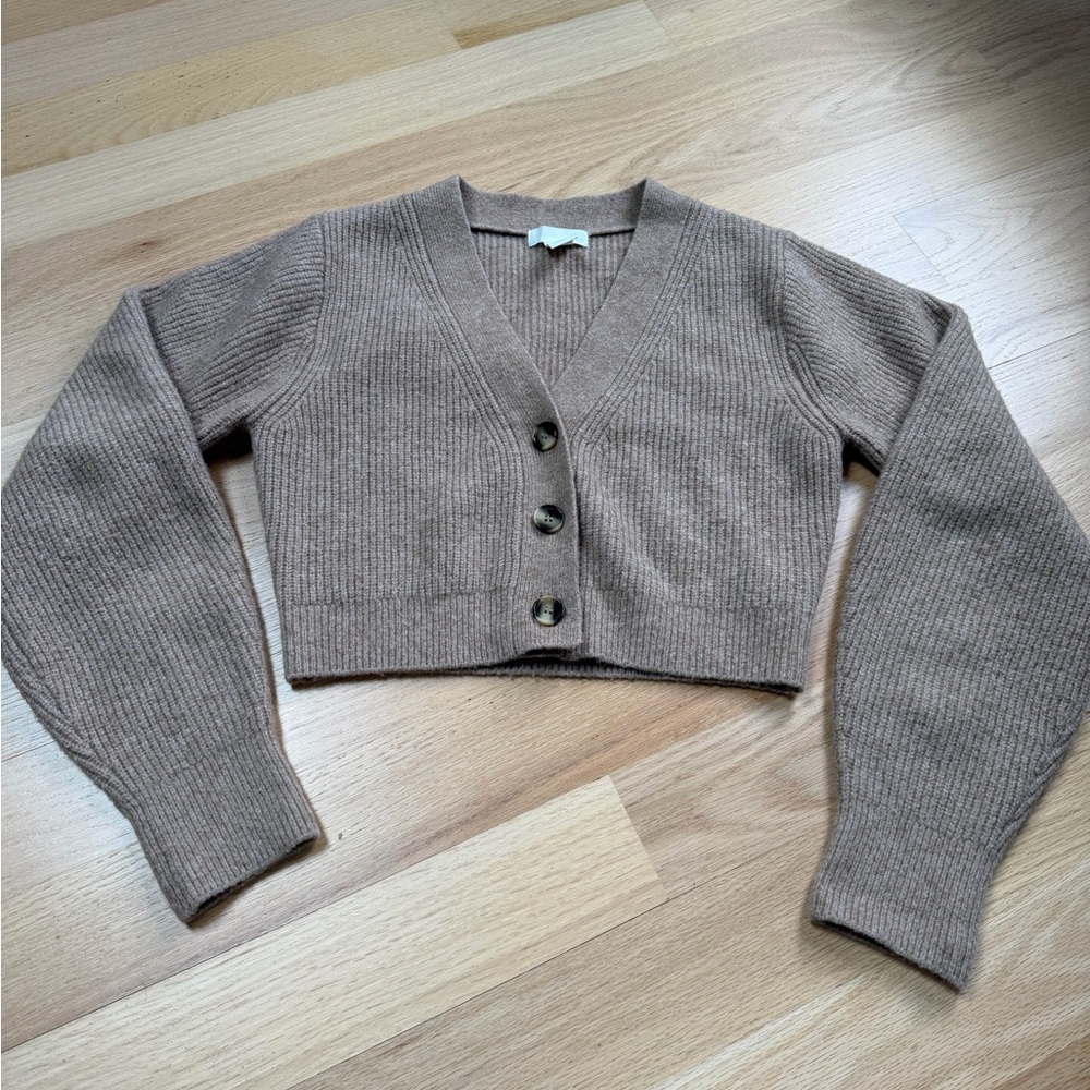 H&M Tan Button-Up Cardigan